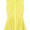 Jason Wu Sleeveless Pleated Blouse in Yellow - Lyst