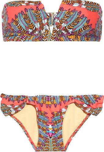 Mara Hoffman Printed Bandeau Bikini - Lyst