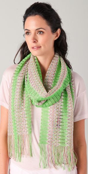 Missoni Wave Scarf in Green - Lyst