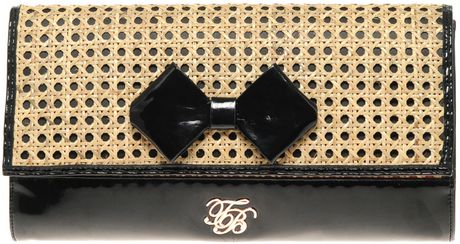 Ted Baker Galar Straw Clutch Bag in Black - Lyst