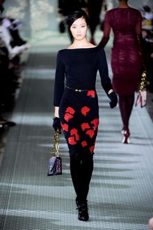 Tory Burch Fall 2012 Thin Black Leather Belt with Golden Clasps - Lyst