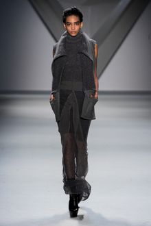 Vera Wang Fall 2012 Sleeveless Sheath Coat in a Steel Grey Jacquard - Lyst