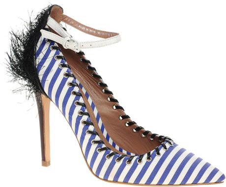 J.w. Anderson J.w. Anderson Aldo Rise Weatherbee Pointy Striped Heeled Shoes in Blue (bluestripe) - Lyst