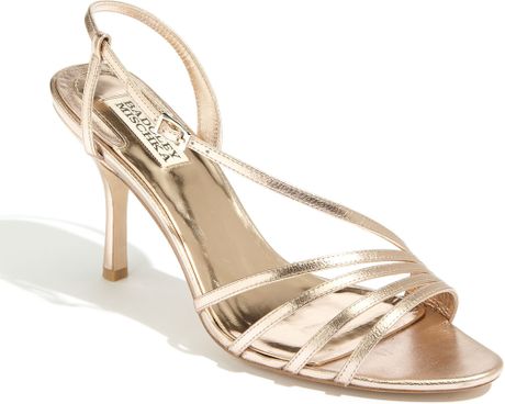 badgley mischka rose gold sandals