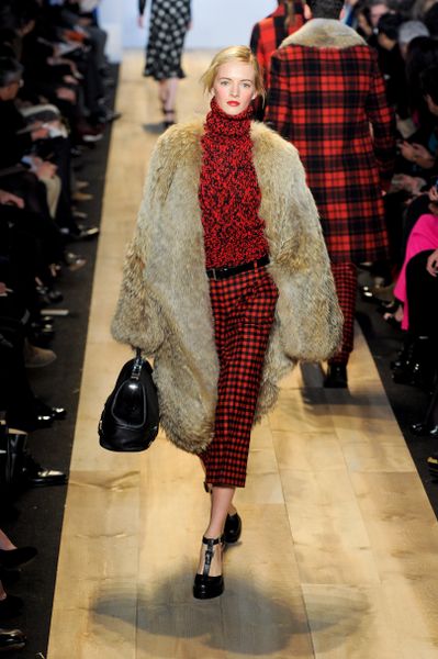 Michael Kors Fall 2012 Chunky Melange Knit Turtleneck Sweater In Red in Red (natural) - Lyst
