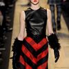 Michael Kors Fall 2012 Sleeveless Crew Neck Leather Top in Black (black, red) - Lyst