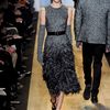 Michael Kors Fall 2012 Herringbone Sleeveless Knee Length Feather Trimmed Dress In Grey in Gray (grey) - Lyst