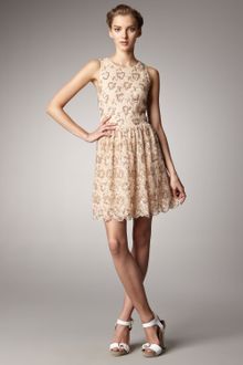 RED Valentino Embroidered Sequined Dress - Lyst