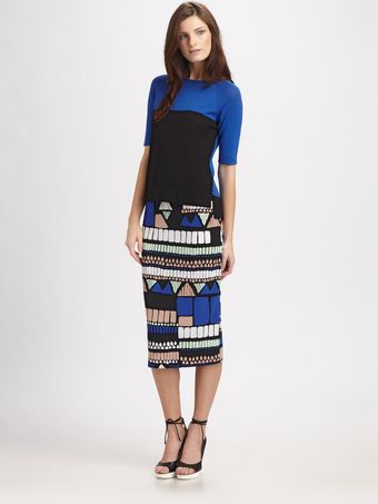 Tibi Knit Colorblock Sweater - Lyst