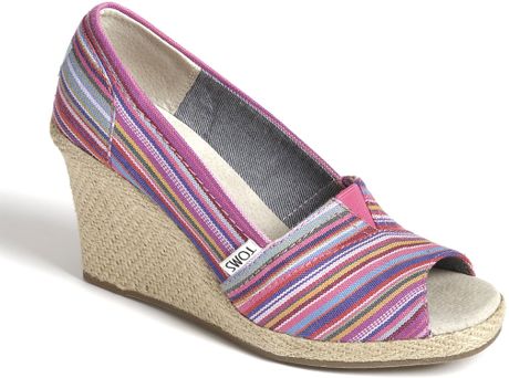 Toms Cruz Woven Wedge Sandal in Purple (fuchsia multi) - Lyst