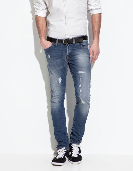 Zara Tight Leg Jeans in Blue for Men | Lyst