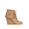 Zara Wedge Ankle Boot with Fringes in Brown (taupe) - Lyst