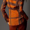 Burberry Tile Print Silk Shirt in Orange (orange ochre) - Lyst