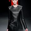 Calvin Klein Fall 2012 Black Leather KneeLength Dress with White Leather Panels on the Sides in Black - Lyst