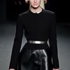 Calvin Klein Fall 2012 Textured Leather Midi Skirt  in Black - Lyst