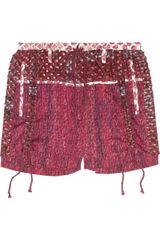 Edun Printed Stretch-silk Shorts