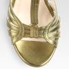 Elie Tahari Jonie Metallic Leather Slingback Wedge Sandals in Gold (bronze) - Lyst