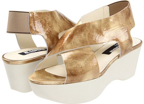 Jil Sander Platform Sandals in Gold (b) - Lyst