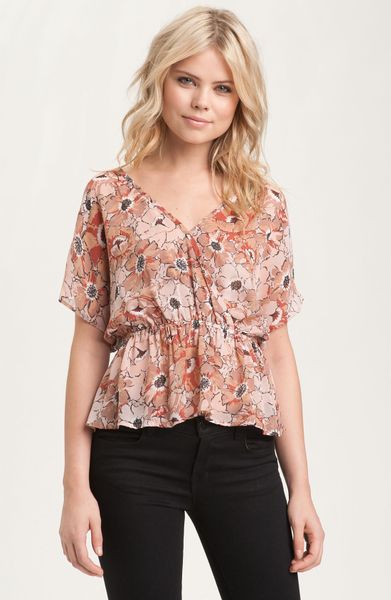 Joie Top Texas Silk Floral in Pink (paprika) - Lyst