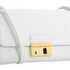 Michael Kors Gia Clutch W/lock Ostrich in White (o) - Lyst
