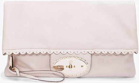 Mulberry Oversized Beige Postmans Clutch in Beige - Lyst