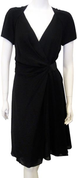 Proenza Schouler Side Tie Wrap Dress in Black - Lyst