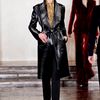 Ralph Lauren Fall 2012 Long Belted Leather Coat With Oversized Lapel And Side Pockets In Black  in Black - Lyst