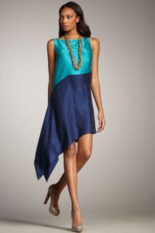Robert Rodriguez Colorblock Cascade Dress, Navy - Lyst