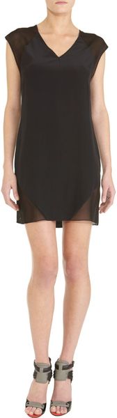 T By Alexander Wang Vneck Dress in Black - Lyst