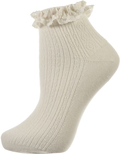 ankle socks with lace trim