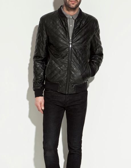 zara quilted leather jacket