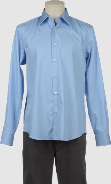 Carouzos Long Sleeve Shirt in Blue for Men (sky) - Lyst