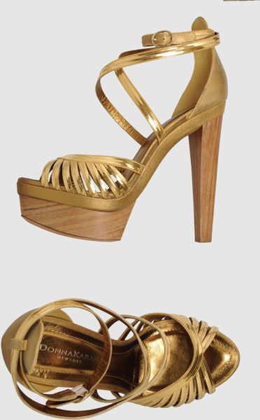 Donna Karan New York Platform Sandals in Gold - Lyst