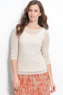 Nic + Zoe Pointelle Pattern Sweater - Lyst
