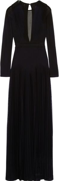 Burberry Prorsum Pleated Jersey Maxi Dress in Black - Lyst