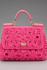 Dolce & Gabbana Miss Sicily Crocheted Straw Handbag