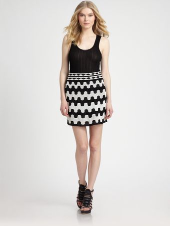  Puzzle Stripe Mini Skirt 