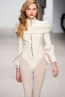 PPQ Fall 2012 Peplum Waist Bodysuit  - Lyst