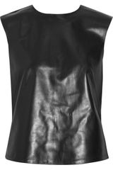Tibi Leather And Stretch-Jersey Top