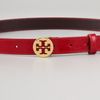 Tory Burch Skinny Patent Tory Logo Belt in Red - Lyst