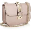 Valentino Studembellished Leather Shoulder Bag in Pink (blush) - Lyst