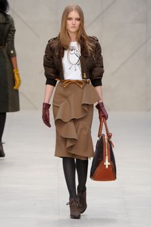 Burberry Prorsum Fall 2012 Brown Heeled Lace- Up Ankle Boots  - Lyst