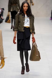 Burberry Prorsum Fall 2012 Short Army Green Casual Jacket  - Lyst