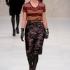 Burberry Prorsum Fall 2012 Ruched Bow Detail Belt in Brown - Lyst