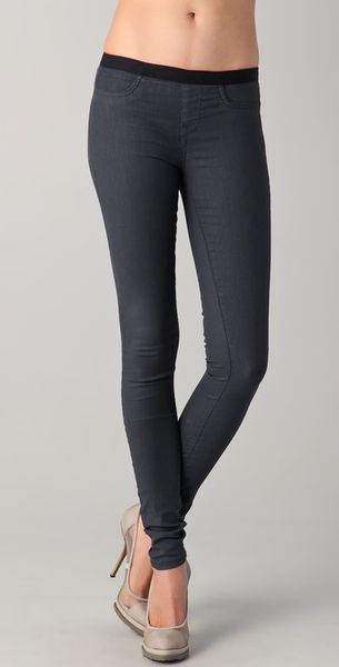 Helmut Lang Waxed Denim Leggings in Gray (blue) - Lyst