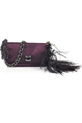 Lanvin Pouchette Oulouette Ostrich Feather and Satin Bag