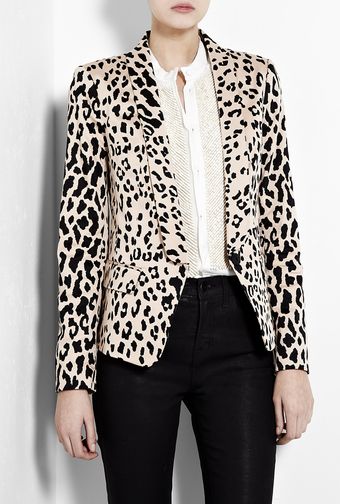 Tibi Cheetah Print Stretch Sateen Blazer - Lyst