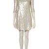 Topshop Sequin Long Sleeve Dress By Dress Up in Silver (cream) - Lyst