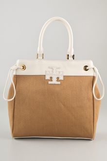Tory Burch Stacked T Logo Tote - Lyst