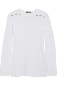 Balmain Embellished Cotton Top - Lyst